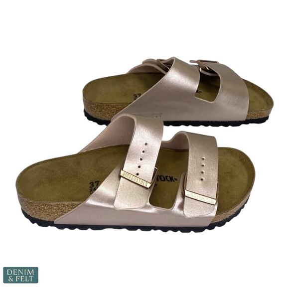 Birkenstock Arizona Birko-Flor Metallic Copper Sandals Women’s 6 Men’s 4 EU 37 - Picture 10 of 16